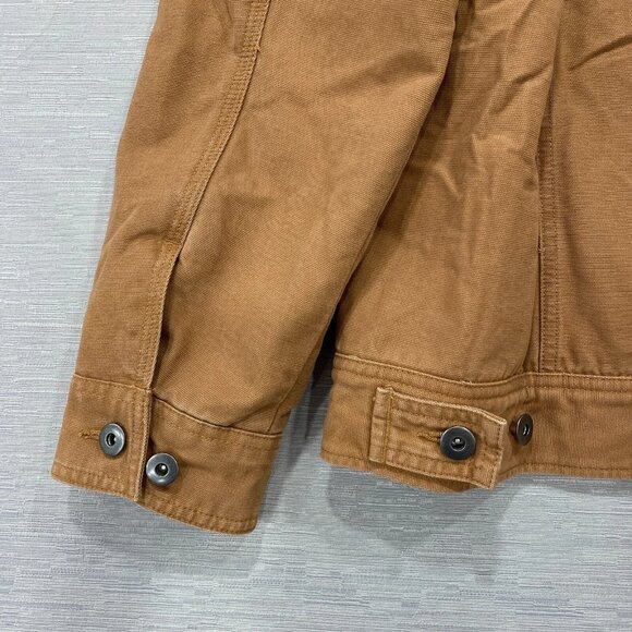 Woolrich Chore Jacket Mens XL Brown Canvas Sherpa Lined Corduroy Collar Barn - Picture 8 of 16